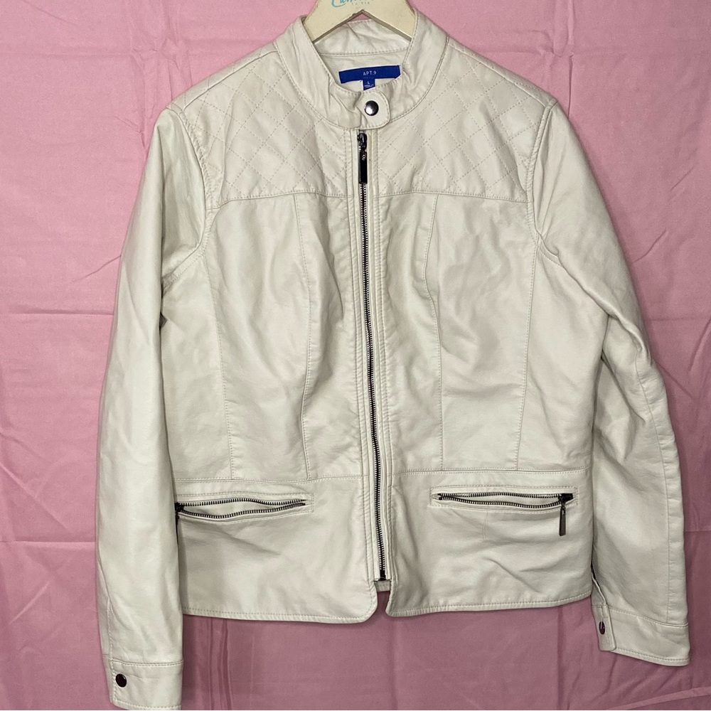 Apt. 9 white/cream color faux leather jacket.